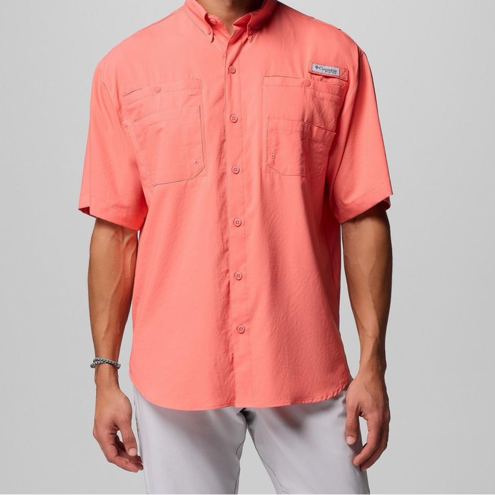 Columbia PFG Tamiami II Shirt 2XL Big Tall Fishing Vented UPF Omni Shade Coral
